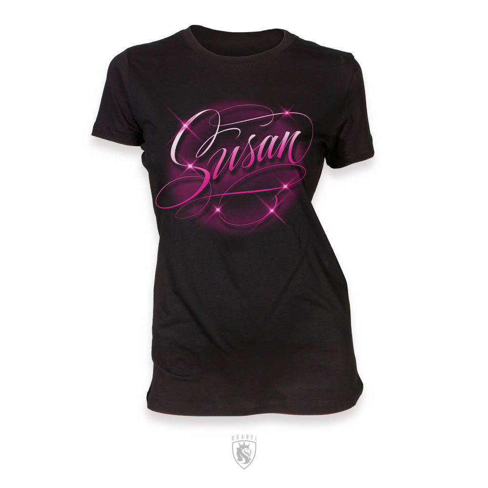 Custom Name 90's Airbrushed Style Tee