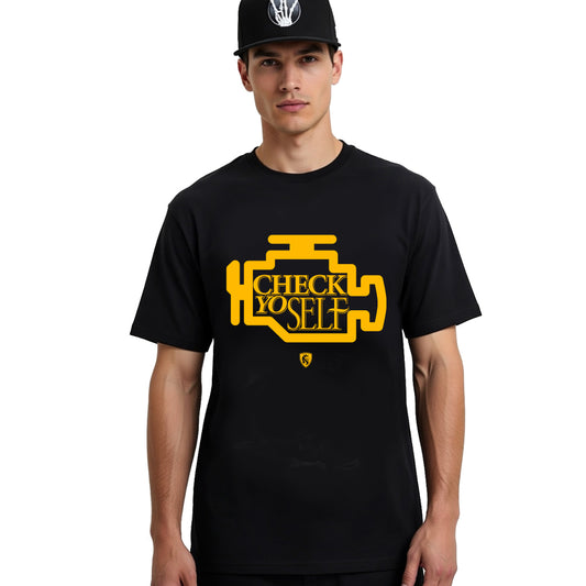 Check Yo-Self  Mens Tee - 100% Cotton Tee For Men