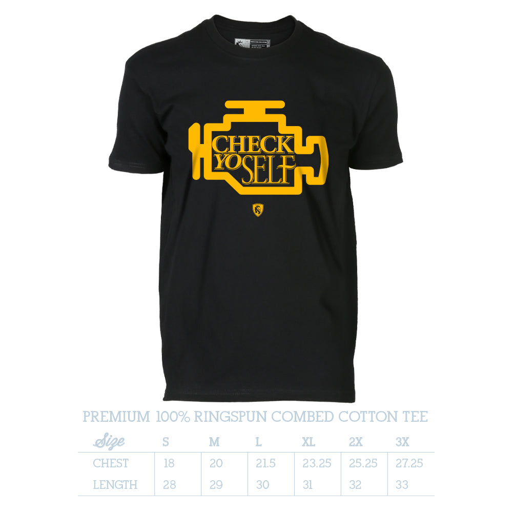 Check Yo-Self  Mens Tee - 100% Cotton Tee For Men