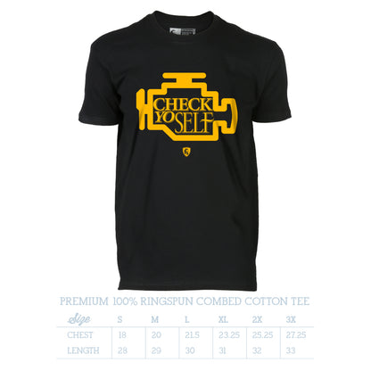 Check Yo-Self  Mens Tee - 100% Cotton Tee For Men