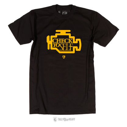 Check Yo-Self  Mens Tee - 100% Cotton Tee For Men