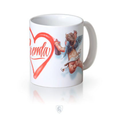 Cupid Graffiti Coffee Mug (Personalized)