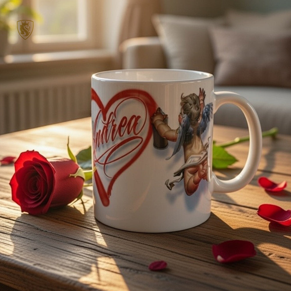 Cupid Graffiti Coffee Mug (Personalized)