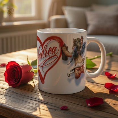 Cupid Graffiti Coffee Mug (Personalized)