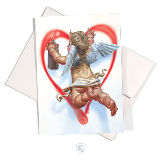 Cupid Graffiti Greeting Card