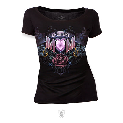 Greatest Mom - 100% Combed Ring-Spun Cotton Top For Women