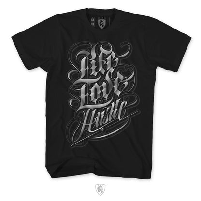 Life Love Hustle Calligraphy Design For Men