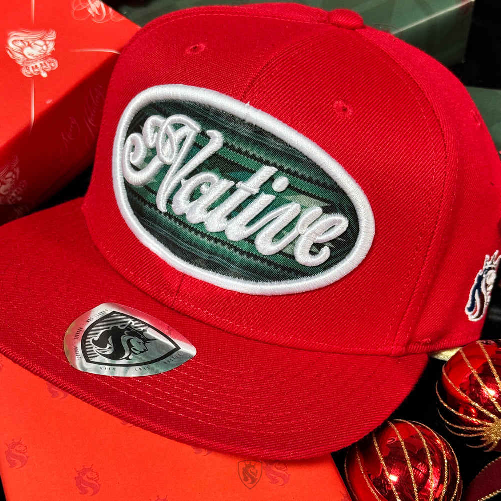 Native Script Oval Snapback Hat
