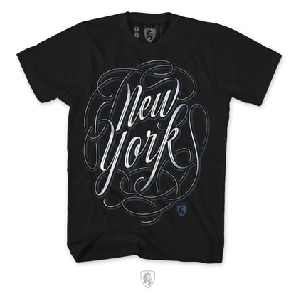 New York Script - 100% Cotton Tee For Men