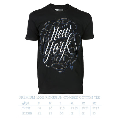 New York Script - 100% Cotton Tee For Men