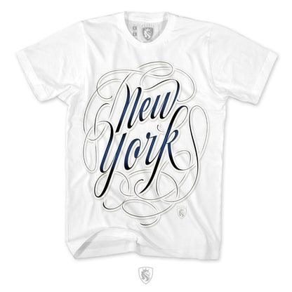 New York Script - 100% Cotton Tee For Men