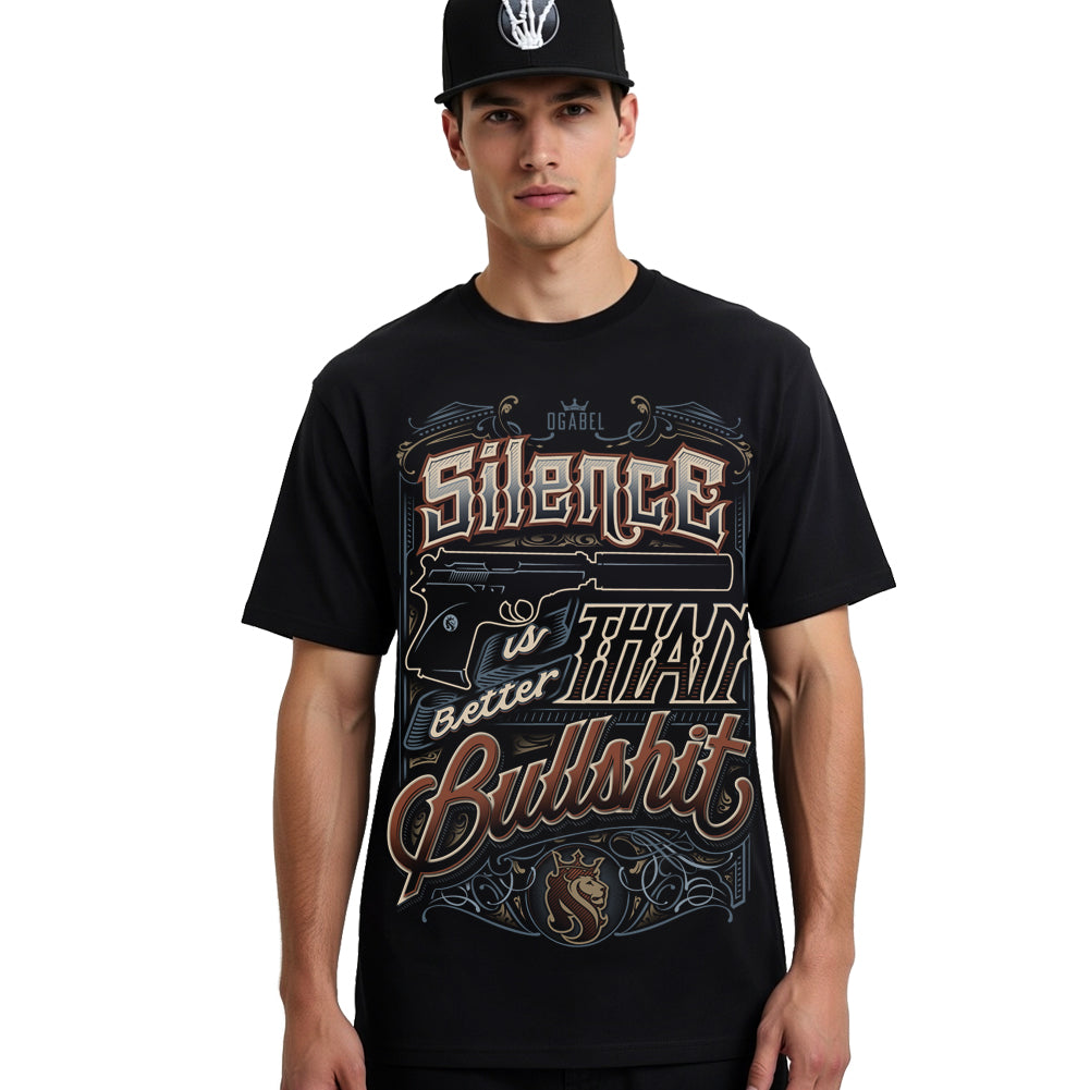Silence Is Better Than Bullshit 25K Mens Tee - 100% Cotton Tee For Men