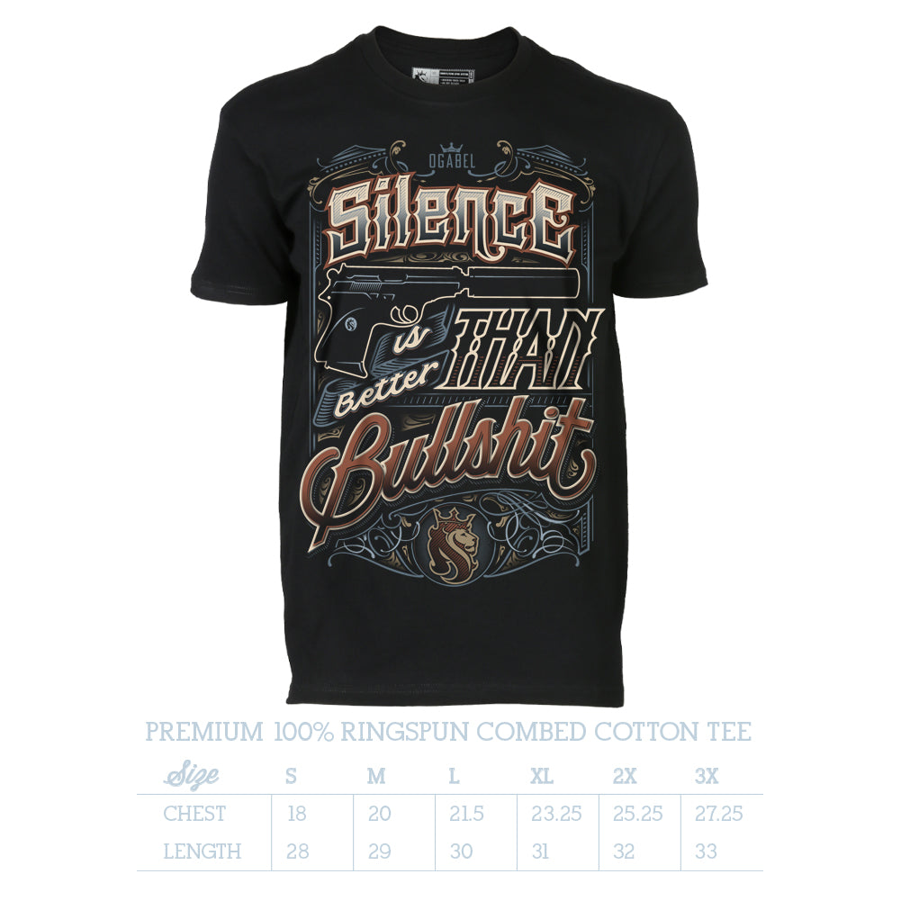 Silence Is Better Than Bullshit 25K Mens Tee - 100% Cotton Tee For Men