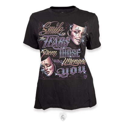 Smile At The Tears - 100% Combed Ring-Spun Cotton Tee For Women