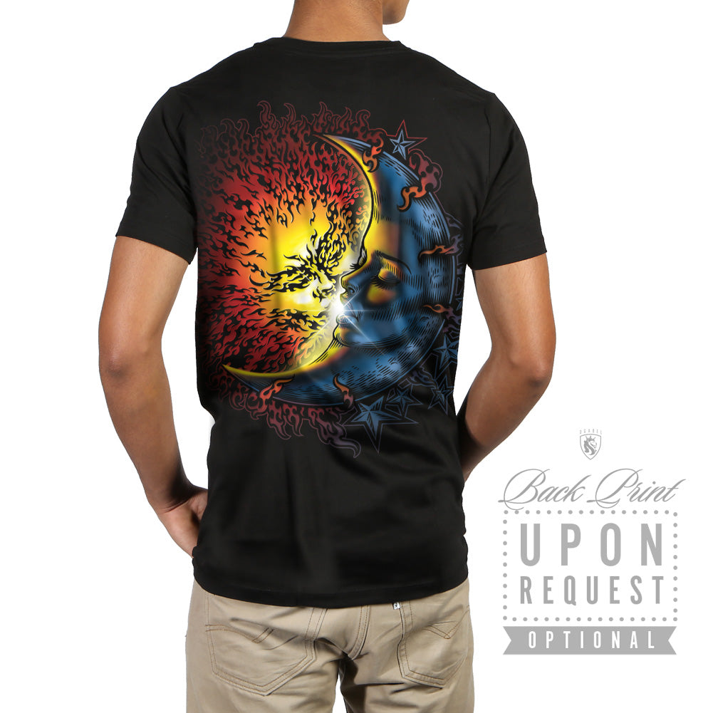 Sun And Moon Kiss - Mens 100% Cotton Tee