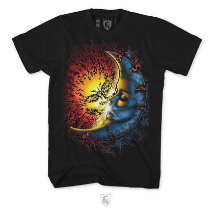 Sun And Moon Kiss - Mens 100% Cotton Tee