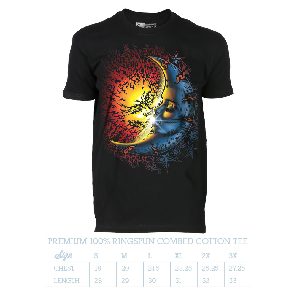 Sun And Moon Kiss - Mens 100% Cotton Tee