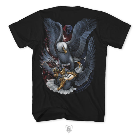 USA Tattoo Eagles - 100% Cotton Tee For Men